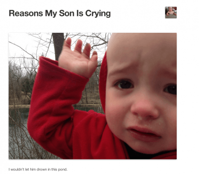 Facebook заявляет, что заблокировал вирусные «Причины, по которым мой сын плачет». Tumblr был «ошибкой»